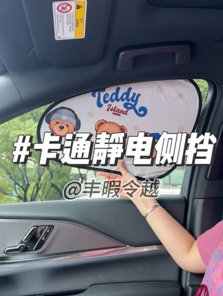 一甩就贴牢!静电侧挡防晒99%,车内秒降8℃❄️ 再也不怕晒 #不伤车膜防晒 #静电遮阳挡 #女司机独驾装备 #暴晒救星 #萌系车品