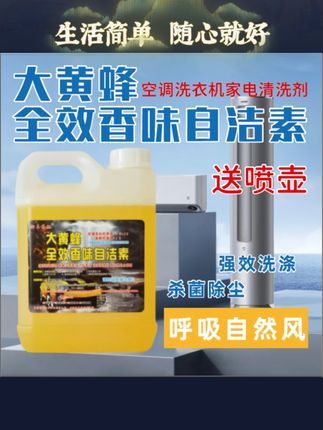大黄蜂自洁素浓缩型拆洗空调清洗清灰尘污渍洗衣机浓缩可兑大黄蜂自洁素 一款家电师傅使用的清洁剂 可十倍兑水使用效果好
