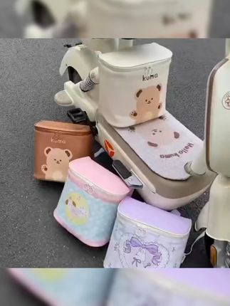 新款电瓶车前置防泼水电动车防晒大容量挂带通用座椅收纳袋置物袋#电瓶车收纳袋 #前置置物袋 #防晒防水 #电动车配件 #大容量收纳