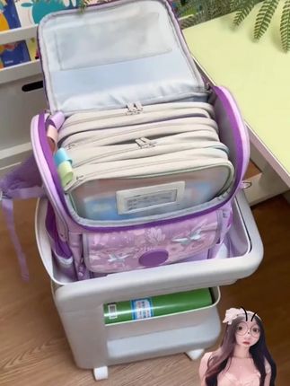 L型科目分类袋透明文件袋拉链式网纱大开口学生手提拎书袋考试袋