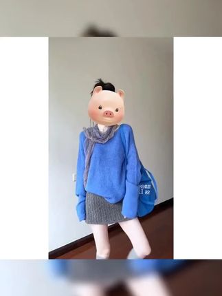 单依纯版如果爱忘了|串烧|单依纯演唱会2025|单依纯歌手2 #单依纯 #单依纯邓丽君串烧 #歌手2025 #如果此爱忘了 #单依纯演唱会 韩系宽松套头蓝色毛衣女秋冬斜肩针织衫上衣+麻花针织短裙女套装