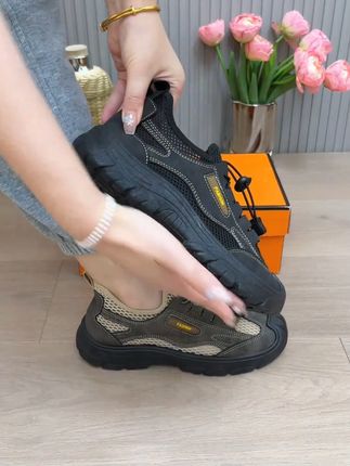 夏季男鞋一脚蹬网鞋防滑防撞透气爸爸鞋软底抗造户外鞋 #帅气穿搭 #好鞋推荐 #软底软面穿上超舒服 #好穿不累脚 #好穿又好搭