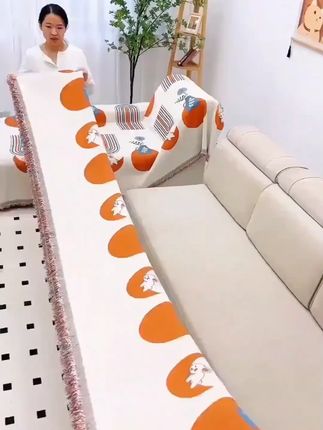 A布艺沙发垫简约防滑防猫弹力通用型ins条纹全盖盖布巾