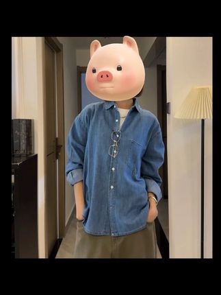 专属韩系牛仔衬衫男士高级感休闲外套复古水洗深蓝色长袖衬衣 #谁穿谁好看 #面料舒适透气 #户外穿搭 #男女同款 #穿出自己的风格