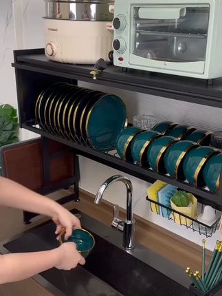 厨房水槽置物架碗碟架碗碟架免打孔水池碗碟沥水架#厨房置物架 #免打孔 #碗碟沥水架 #厨房收纳 #水槽好物