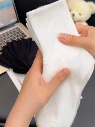【新店福利】纯棉正品袜子男款白色中筒运动男士短袜纯色袜子长筒 #纯棉袜子 #男款短袜 #运动袜子 #白色中筒袜 #正品袜子
