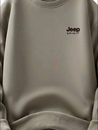 JEEPSPIRIT吉普加绒加厚重磅棉卫衣冬季男士圆领保暖上衣打底衫男#品质男装#潮流穿搭#男女同款#商务休闲#潮男必备