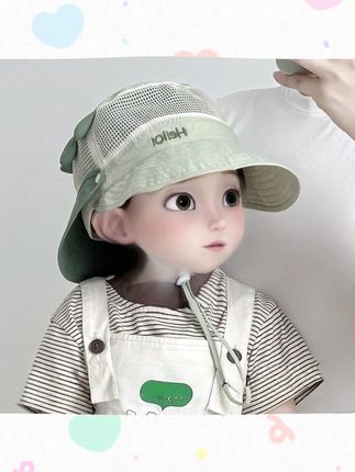 宝宝渔夫帽夏季男女童披肩遮阳帽儿童速干网眼婴儿防晒太阳帽大檐#宝宝渔夫帽 #夏季防晒 #儿童太阳帽 #速干网眼 #婴儿防晒帽