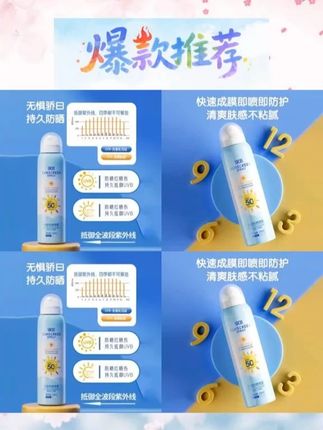 【许昌自营】青少年防晒霜喷雾6-18岁大人小孩通用防紫外线防水防汗