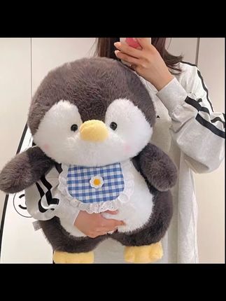 可爱围兜企鹅玩偶毛绒玩具公仔女孩布娃娃睡觉抱枕生日礼物送女生#毛绒玩具 #企鹅玩偶 #睡觉抱枕 #生日礼物 #女生