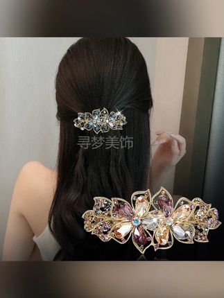 花朵发卡礼物气质妈妈发夹弹簧夹后脑勺马尾夹子夹头发夹子夹头发#花朵发卡 #妈妈发夹 #弹簧夹 #马尾夹子 #礼物发卡