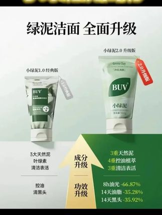 #黄子韬 推荐【黄子韬代言】BUV叶绿素植萃净透控油洁颜泥细腻毛孔去黑头洗面奶#洗面奶 #洗面奶推荐 #洗面奶控油除螨 #洗面奶去黑头收缩毛孔