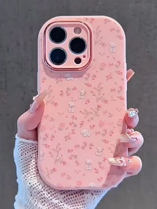 兔子狗狗满屏碎花情侣适用苹果16Pro壳iPhone14max11小米15华为mate60pura全包70nova13k50荣耀300x200Reno12 #数码配件 #数码 #数码产品