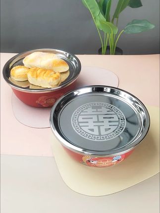 盆子大小规格都有,喜庆图案,喜欢合适就到橱窗下单哦#红盆子 #盆子 #不锈钢盆 #好物推荐🔥 #厨房好物