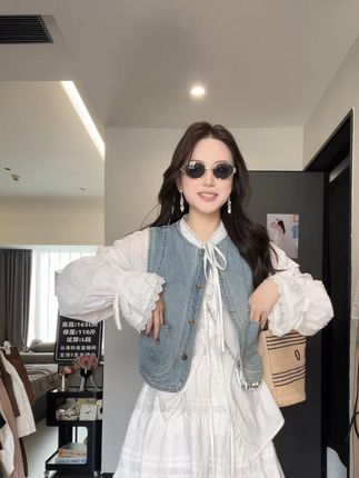 时髦洋气百搭叠穿牛仔马甲女春夏宽松短款小个子无袖外套休闲上衣 #显瘦穿搭 #显瘦遮肉 #品质女装 #每日搭配分享 #穿出高级感
