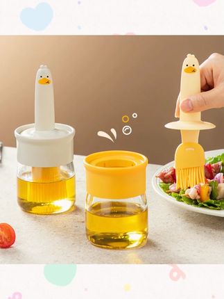 玻璃瓶油刷子小黄鸭油瓶刷家用带盖控油刷油烧烤烘焙煎饼油刷可拆#油瓶刷 #小黄鸭油刷 #控油刷油 #烘焙工具 #家用厨具