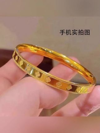 铜合金手镯 【精工版四叶草闭口手镯】金色轻奢网红爆款手环#手镯控 #手镯定制 #闭口手镯 #爆款手环 #四叶草