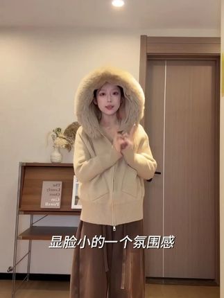 【大毛领毛衣】秋冬领带毛衣秋冬上衣保暖设计感宽松针织套学院风 #早秋不费力显贵穿搭 #清冷感中式穿搭 #学院风穿搭 #设计感穿搭