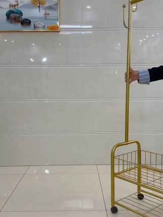 衣帽架落地式落地家用阳台可移动多功能收纳简易收纳晾衣架子房间#落地衣帽架 #多功能收纳 #可移动 #晾衣架子 #家居收纳