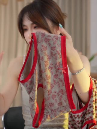 #贴身衣物  【万络媞2276中:/ 腰撞色内裤波点碎花舒适透气女士三角底裤】#面料柔软舒适 #三角内裤 #红内裤 #内裤