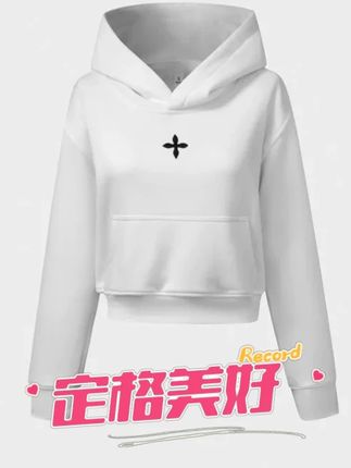 美式复古十字架刺绣短款连帽卫衣女款休闲帽衫 美式复古十字架刺绣短款连帽卫衣女款休闲帽衫#ootd穿搭 #显瘦遮肉 #今天穿什么 #百搭神裤 #女装