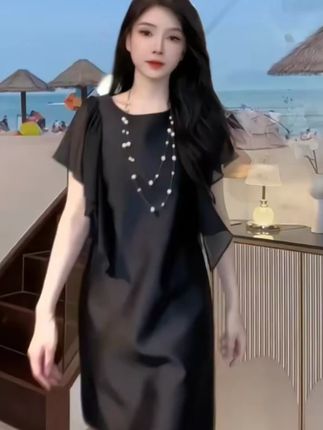 #夏季新款 YUANBAO网纱荷叶边时尚法式名媛显瘦宽松气质千金贵气名媛风女装#连衣裙 #显瘦穿搭 #爆款热卖中 #穿出高级感