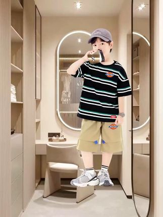 男童夏装套装 #短袖套装 #面料柔软舒适 #儿童套装 #高品质童装