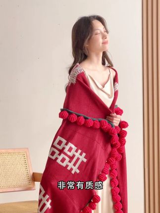 婆婆看了直夸!这款『百喜毯』一铺,全家福气炸了! #结婚纪念日#婚庆用品#送闺蜜的新婚礼物#婚房布置#百喜毯
