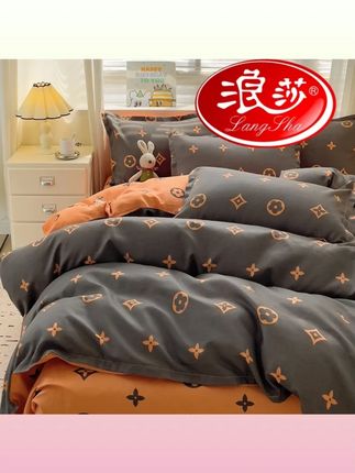 浪莎正品亲肤四件套磨毛加厚四季床单被套被罩双人学生宿舍三件套#浪莎四件套 #亲肤床品 #磨毛加厚 #学生宿舍 #四季适用