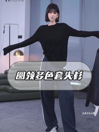 AP洛哥53182ST【黑标】圆领多色时尚套头衫 #穿搭 #遮肉显瘦 #美出高级感 #谁穿谁好看 #今天穿什么