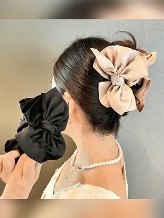 法式蝴蝶结抓夹女高级感缎面发夹后脑勺盘发鲨鱼夹低扎马尾夹头饰#法式蝴蝶结抓夹 #高级感发夹 #缎面发夹 #盘发鲨鱼夹 #头饰