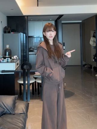 秋季卫衣套装女宽松连帽卫衣+阔腿长裤+修身内搭T恤 81255 #ootd穿搭 #穿出高级感 #美出高级感 #轻奢女装 #微胖女生韩系ootd大赏