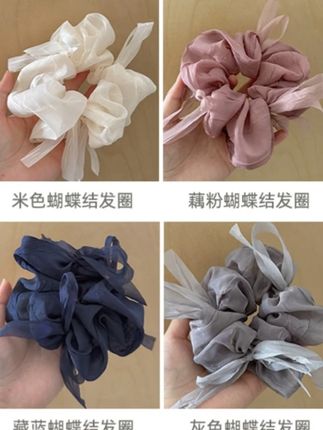超仙网纱蝴蝶结大肠发圈,温柔又浪漫,戴上秒变甜妹💕#发圈 #发圈头绳 #网纱发圈 #东大门饰品 #仙女必备