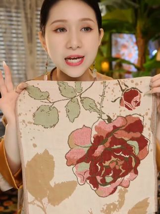 L 四张方巾来啦 【拍一发四】A类 红玫瑰薰衣草系列纯棉方巾35*35亲肤柔软适合家用#无限回购的宝藏单品#男士神仙单品#在抖音入手的好东西#纯棉#毛巾