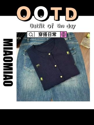 【大码】975玫瑰蝴蝶结刺绣~法式复古高级感淑女显瘦针织衫 #针织衫 #秋装新款 #大码女装