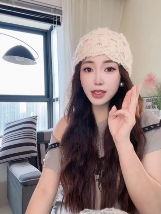 日系双层手工勾花包头帽子时尚贝雷帽女秋冬韩版潮针织帽冬季保暖#手工包头帽子 #时尚贝雷帽 #针织帽子保暖