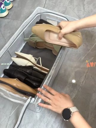 优勤鞋盒鞋子收纳神器省空间透明防尘鞋柜床下放靴子鞋托折叠鞋架 #鞋柜收纳 #鞋子收纳 #鞋柜收纳神器推荐