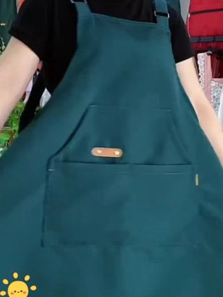 新款多口袋围裙适合年轻人上班穿的工作服可定制logo印字防污透气#厨房围裙 #防油围裙 #围裙