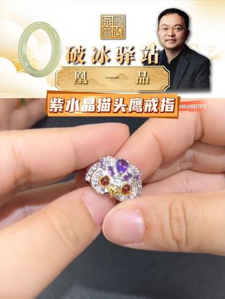 紫水晶猫头鹰戒指s925 #水晶 #戒指 #首饰分享 #凰一品 #珠宝