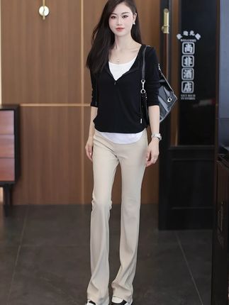 #小个子穿搭 #百搭女裤推荐 #微喇裤显腿长