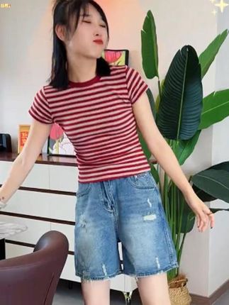 #五分裤  #牛仔短裤  #短裤  #遮肉显瘦  #夏季新款