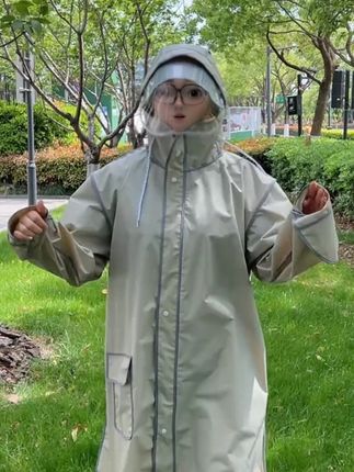 新款防暴雨电动车雨衣全身长款加厚骑行雨披时尚连帽女款人车分离#防晒衣 #夏季必备 #男女同款 #防晒 #户外穿搭