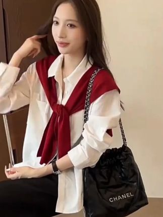 安可拉红色百搭针织披肩女春夏新款外搭空调房搭肩打结围巾护颈