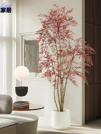 蛇年新品 仿真绿植红色落地盆栽酒店大型精致家居客厅假树植物 #仿真植物 #装饰摆件 #家居摆件 #创作灵感 #客厅绿植高档大气