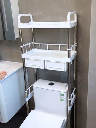 马桶上方这个空间一定要利用起来,可以放一个这样的马桶置物架,不仅不占空间,还可以放置卫生间那些洗漱用品,卷纸抽纸,自带的小抽屉放置女生私人用品,也方便# 马桶置物架# 卫生间好物# 收纳整理