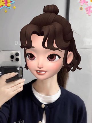 花倾慕小猫刺绣针织开衫外套女2025春秋休闲宽松圆领毛衣上衣