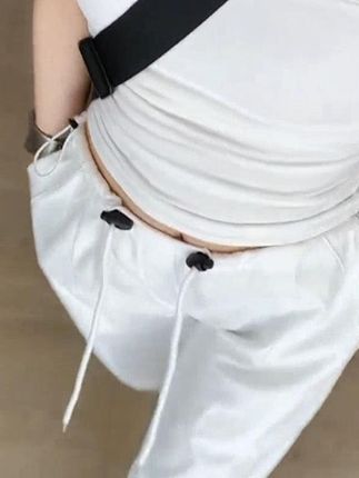 白色工装裤女2025秋季新款爵士舞街舞美式休闲直筒小个子降落 #今天穿什么 #吊带背心 #夏天该有的样子 #出游穿搭 #ootd穿搭