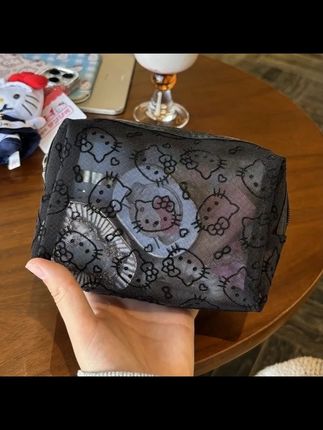 可爱kitty网纱补妆包日用便携外出数据线杂物收纳包便携小手拿包#补妆包 #收纳包 #手拿包 #杂物包 #收纳包推荐