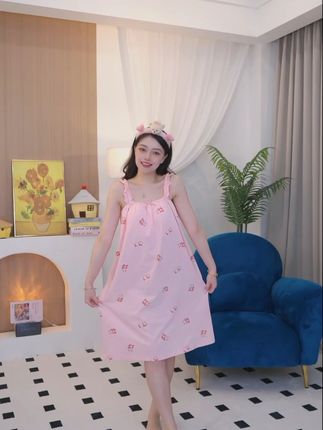 纯棉的还有杯垫睡裙,在家穿外出也可穿,价格还这么划算! #芬腾 #无限回购的宝藏单品 #睡裙