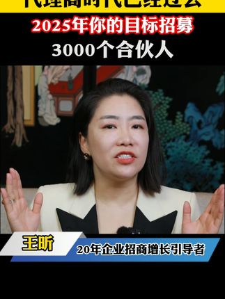 代理商时代已经过去,2025年你的目标招募3000合伙人《22种招商模式设计》#商业思维 #企业管理 #商业思维 #老板思维